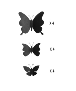 DECORO MURALE 3D "BLACK BUTTERFLIES"